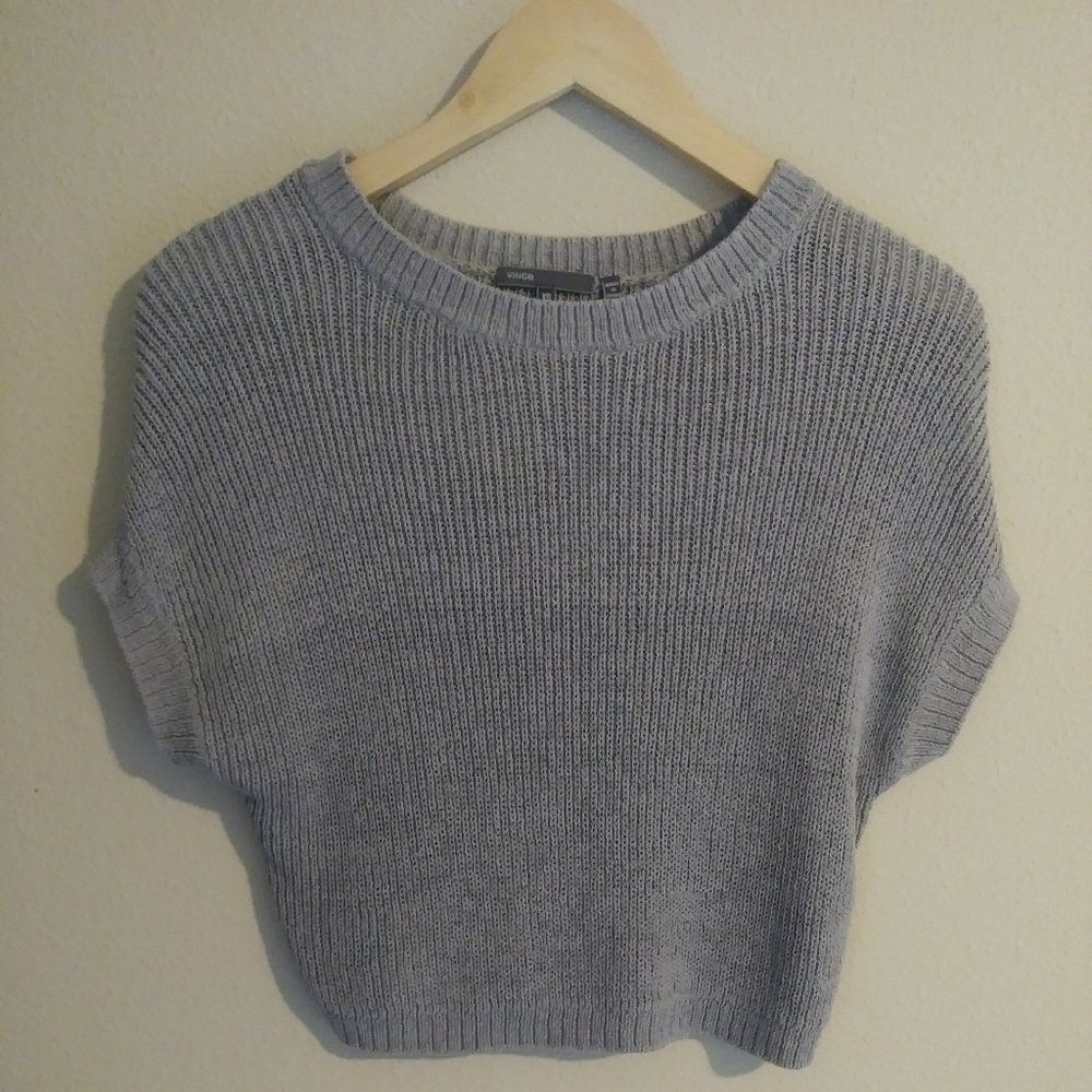 Vince Gray Knit Crop Top. Size XS